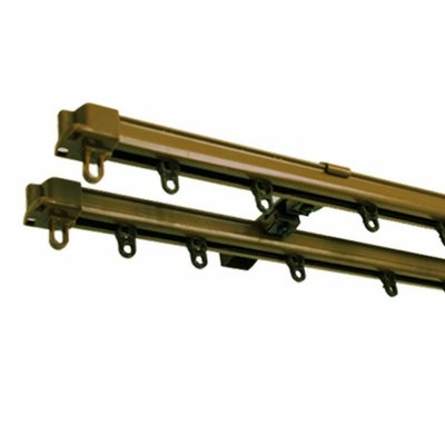 伸縮　角型カーテンレール　1.1～2.0m　ダブル　ライトブラウンのサムネイル画像