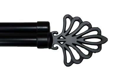 伸縮　アイアンカーテンレール　1.1～2.0m　CAP011　ブラック　ダブルのサムネイル画像