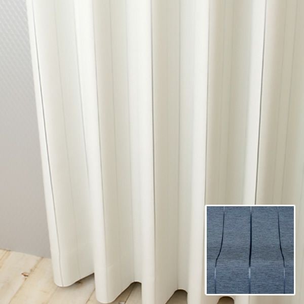 北欧デザインオーダーカーテンのAD1230（ローマン）ネイビー