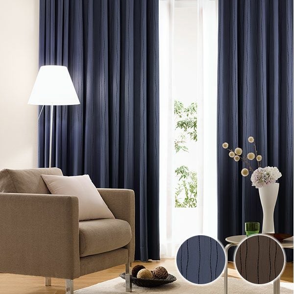 遮光オーダーカーテン 「BE6081-6082」 流曲線 モダン ステッチのサムネイル画像