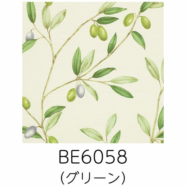 オーダーカーテン 「BE6058」 オリーブの生地画像