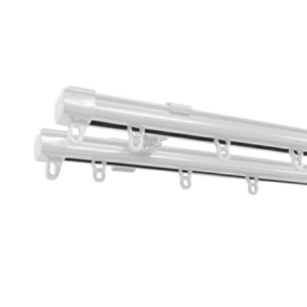 定尺角型カーテンレール　2.0m　ホワイト　ダブルのサムネイル画像