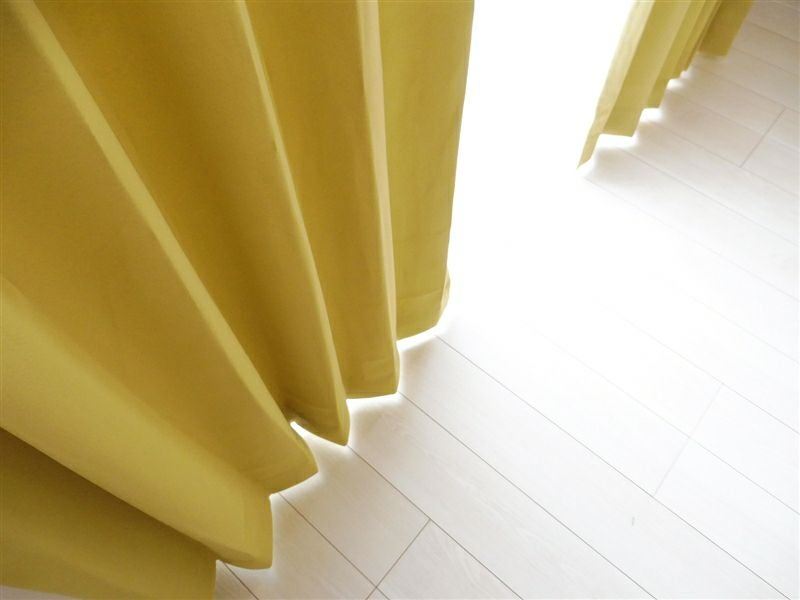 既製 カーテン レースセット　「ビビットY」　遮光　幅100cmｘ丈210cm(4枚入り)のイメージ画像02