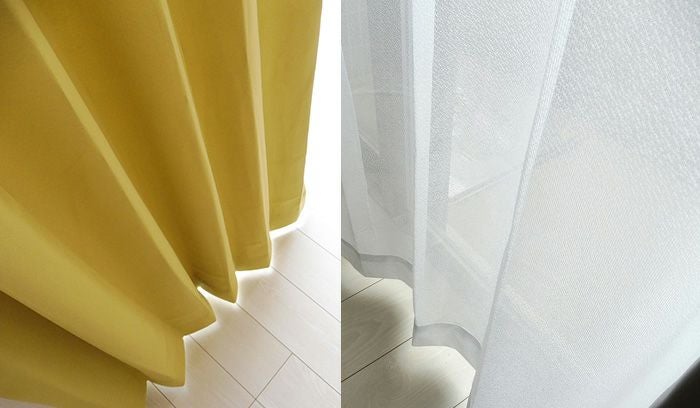 既製 カーテン レースセット　「ビビットY」　遮光　幅100cmｘ丈210cm(4枚入り)のイメージ画像03