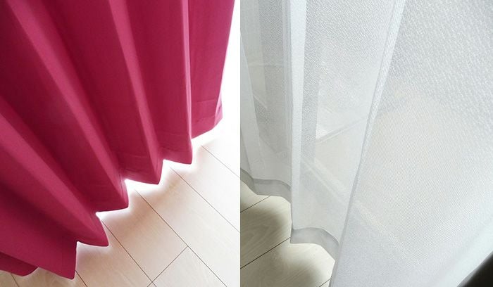 既製 カーテン レースセット　「ビビットP」　遮光　幅100cmｘ丈132cm(4枚入り)のイメージ画像03