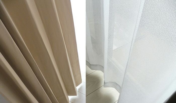 既製 カーテン レースセット　「ビビットBE」　遮光　幅100cmｘ丈210cm(4枚入り)のイメージ画像03