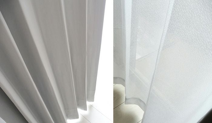 既製 カーテン レースセット　「ビビットGY」　遮光　幅100cmｘ丈185cm(4枚入り)のイメージ画像03