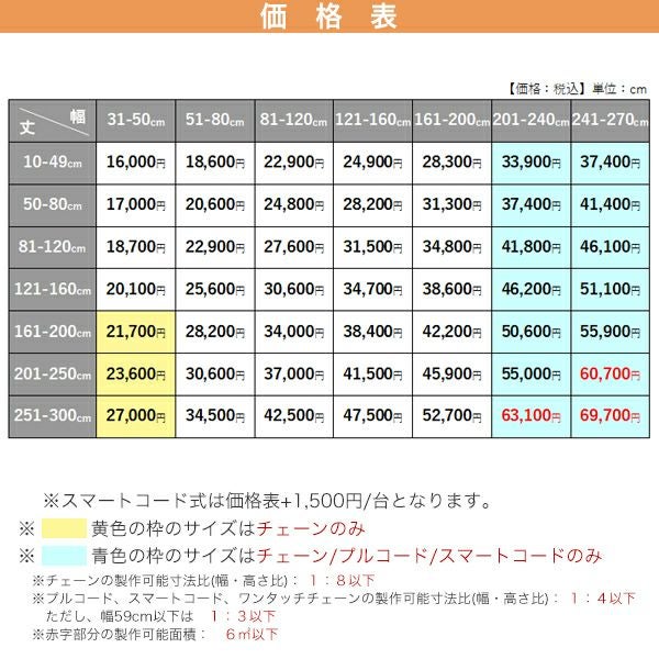 幅広の遮光・洗える防炎ロールスクリーン/ニチベイ プレト遮光の価格表