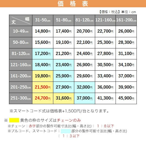 Nichibei ロールスクリーン/ソーノ（ウォッシャブル） 抗菌・消臭・遮光の価格表